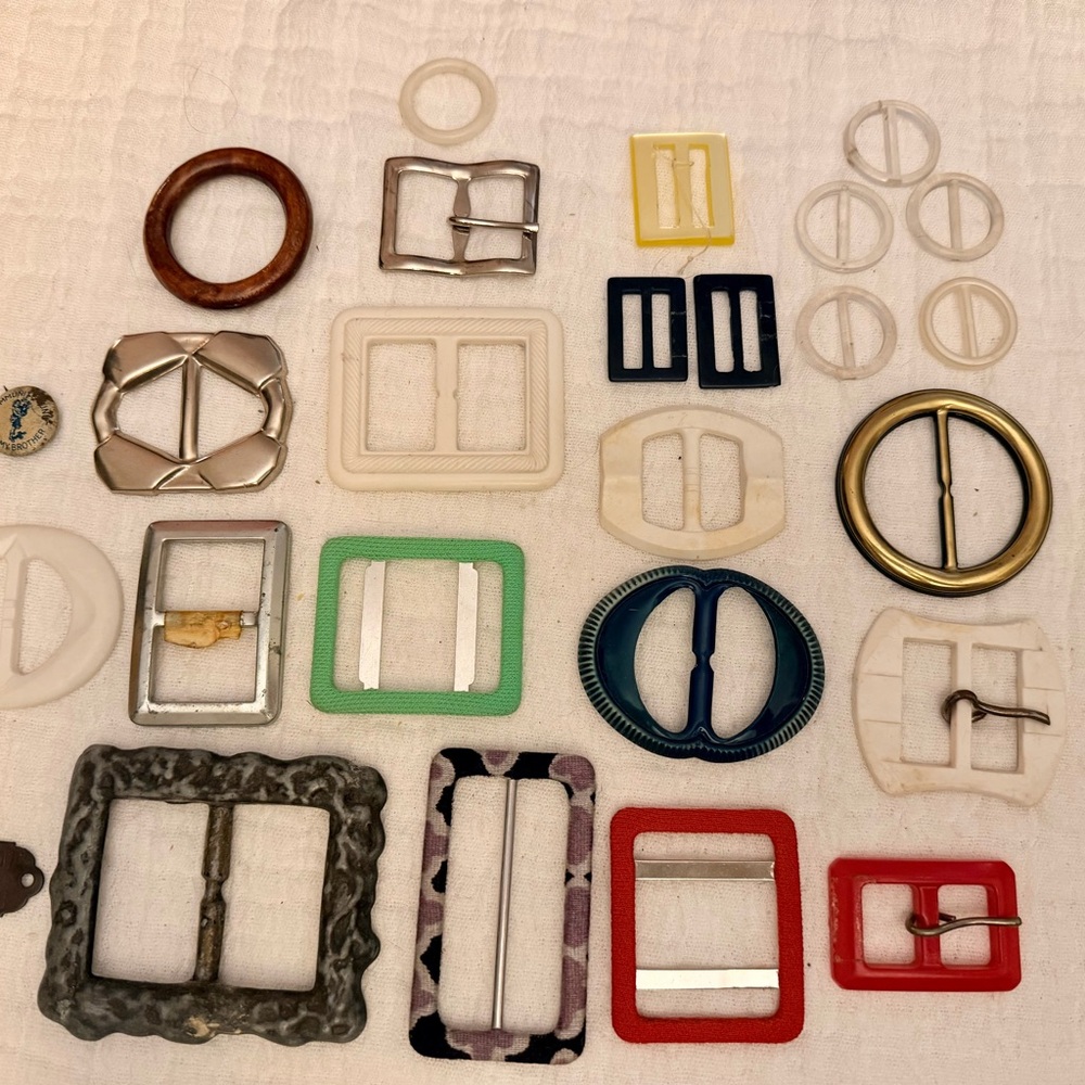 Assorted Vintage Belt Buckles - Multi Color Mix